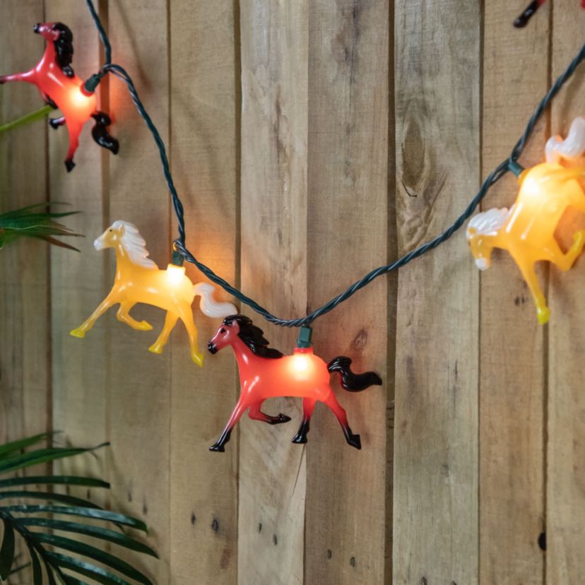 Horse Indoor Outdoor Patio Light Set - 6 Green Wire - 10ct