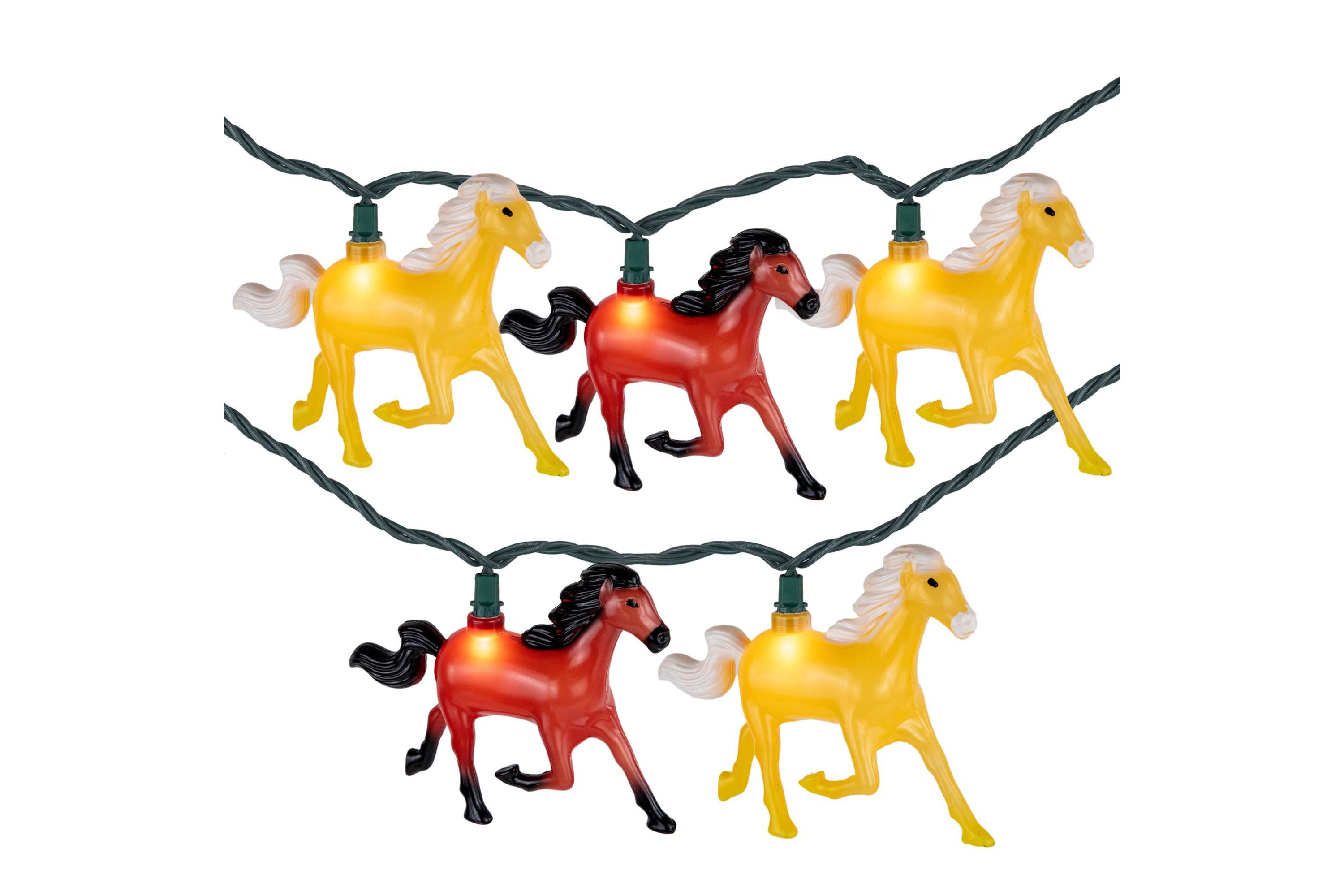 Horse Indoor Outdoor Patio Light Set - 6 Green Wire - 10ct
