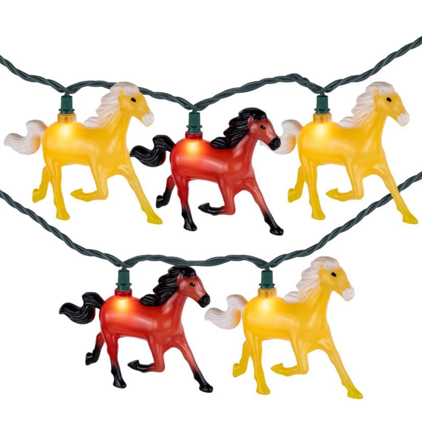Horse Indoor Outdoor Patio Light Set - 6 Green Wire - 10ct