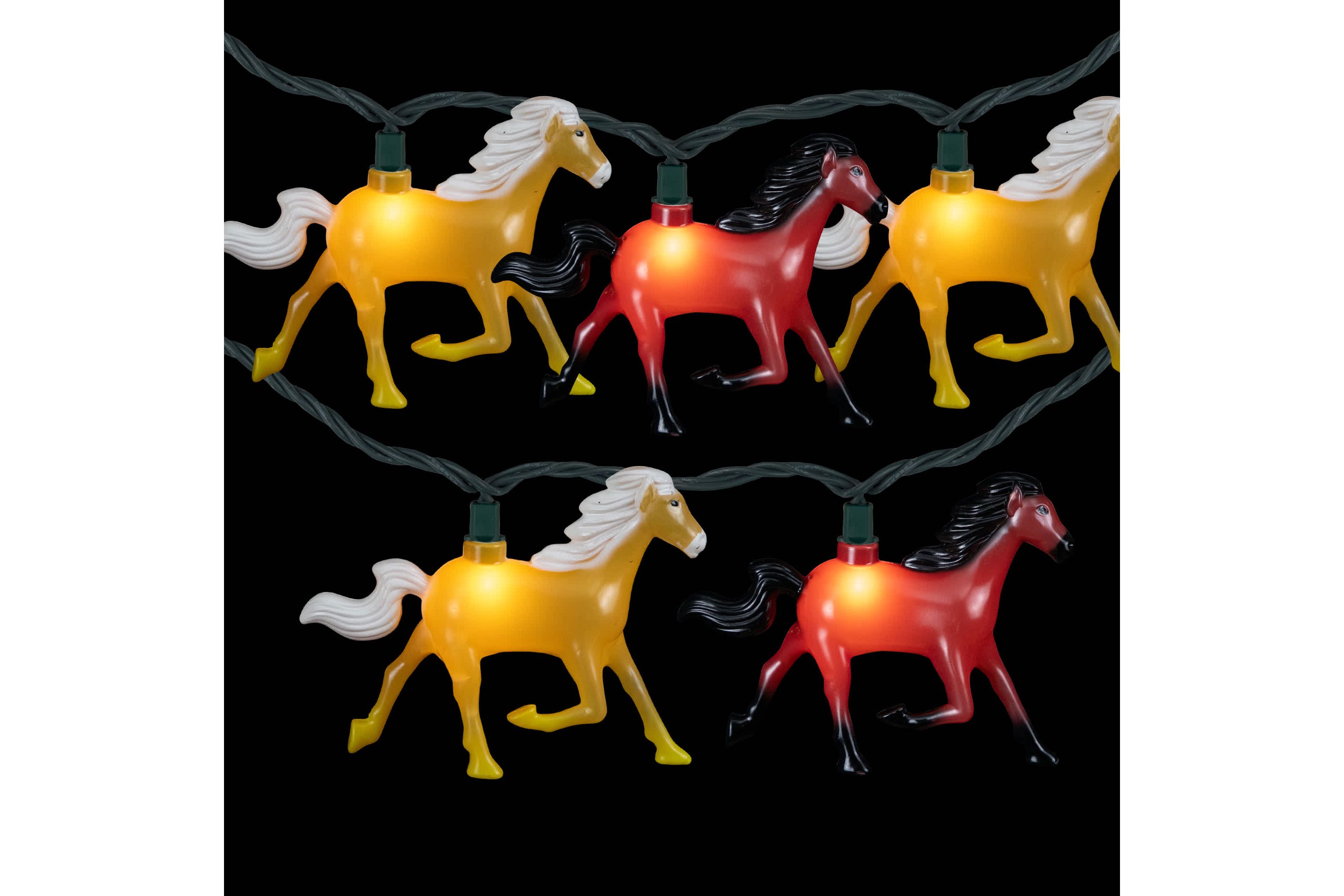 Horse Indoor Outdoor Patio Light Set - 6 Green Wire - 10ct