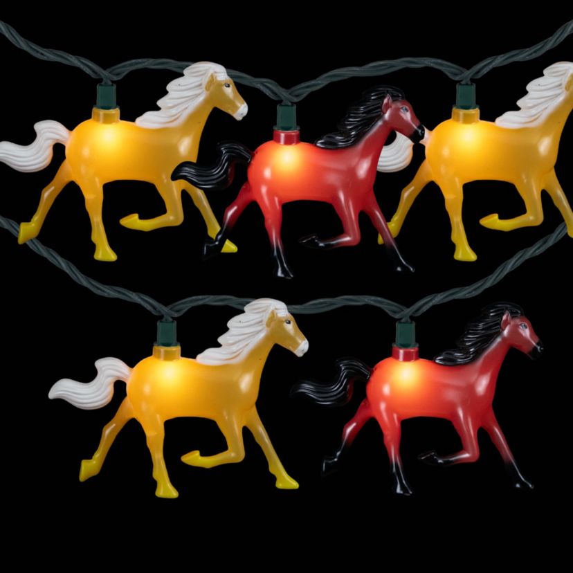 Horse Indoor Outdoor Patio Light Set - 6 Green Wire - 10ct