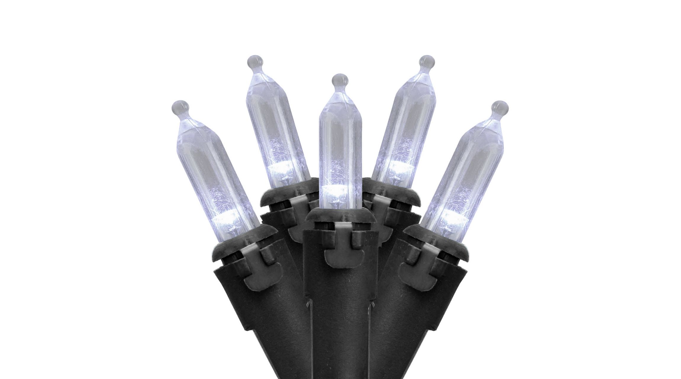 100-Count Pure White LED Mini Christmas Lights 33 ft Black Wire