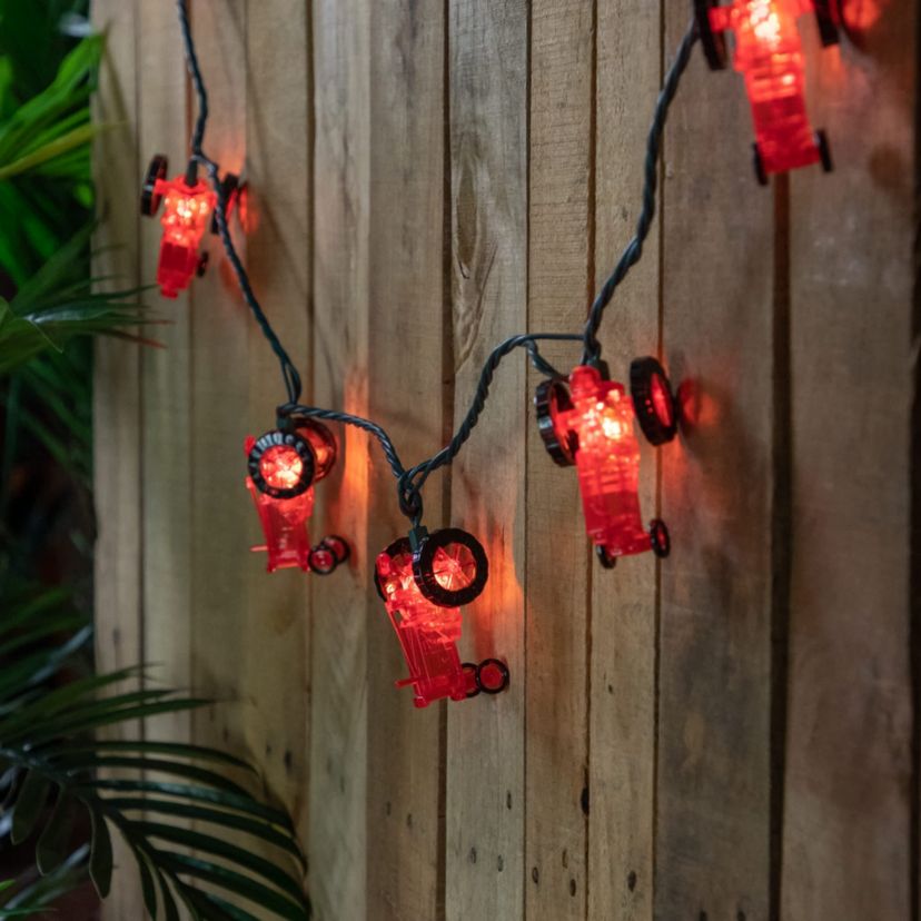 Red Tractor Indoor Outdoor Patio Light Set - 6 Green Wire - 10ct