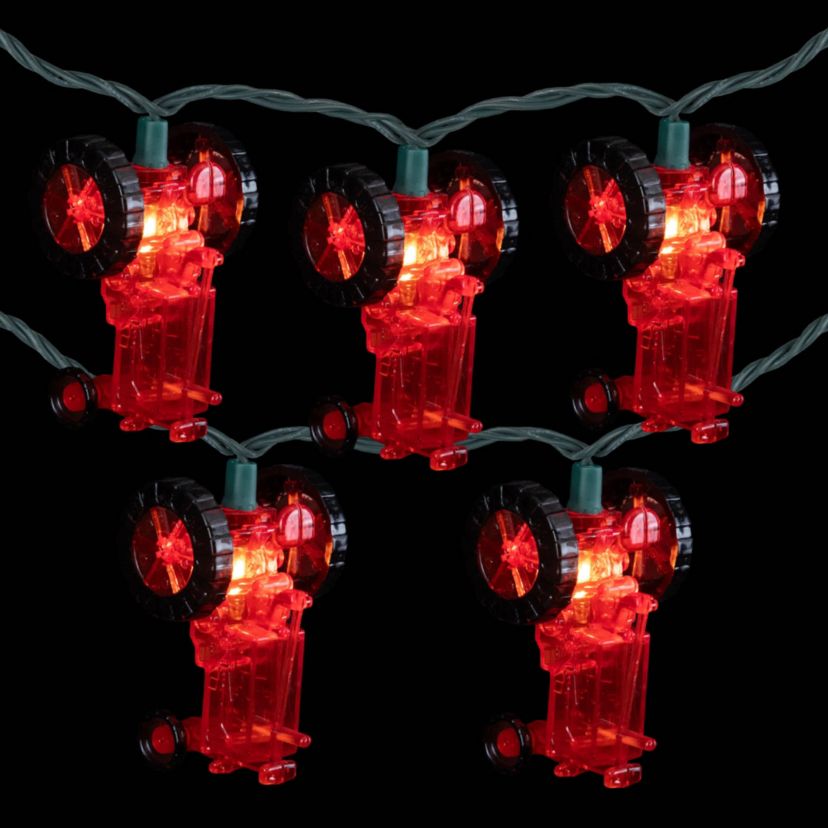 Red Tractor Indoor Outdoor Patio Light Set - 6 Green Wire - 10ct
