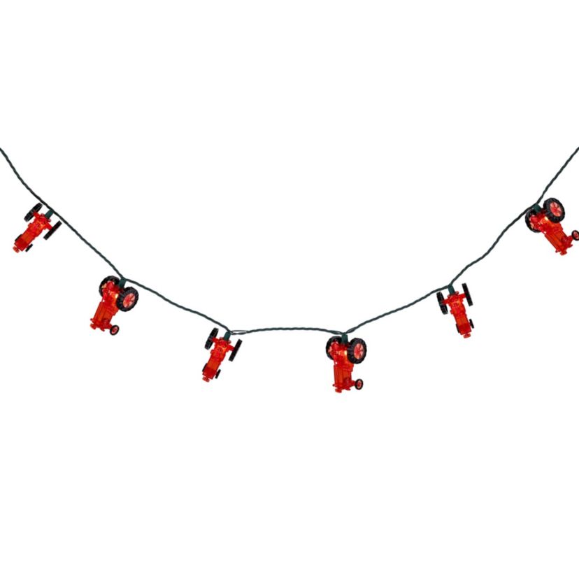 Red Tractor Indoor Outdoor Patio Light Set - 6 Green Wire - 10ct