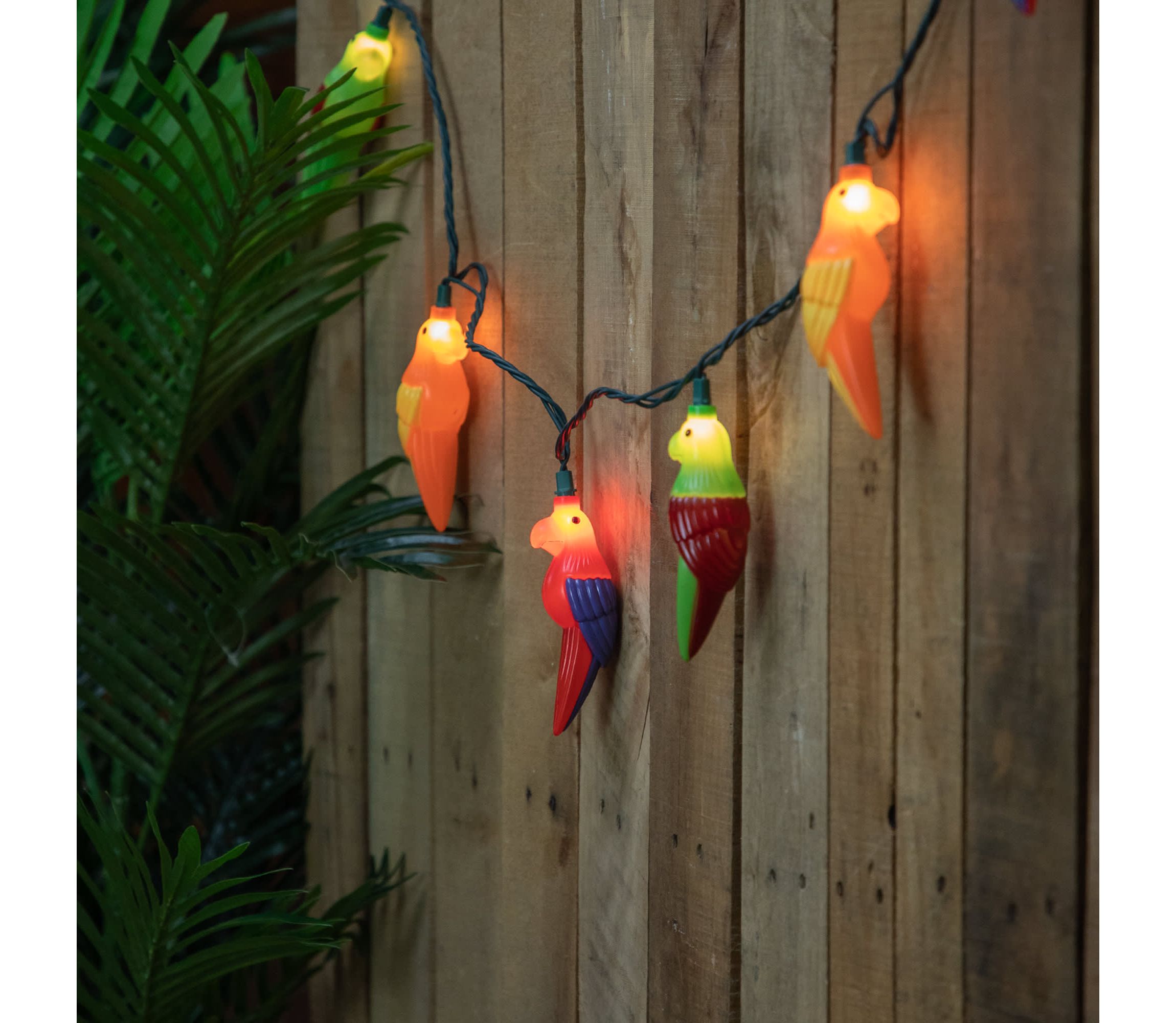 Parrot Patio Light Set - 6 Green Wire - 10ct