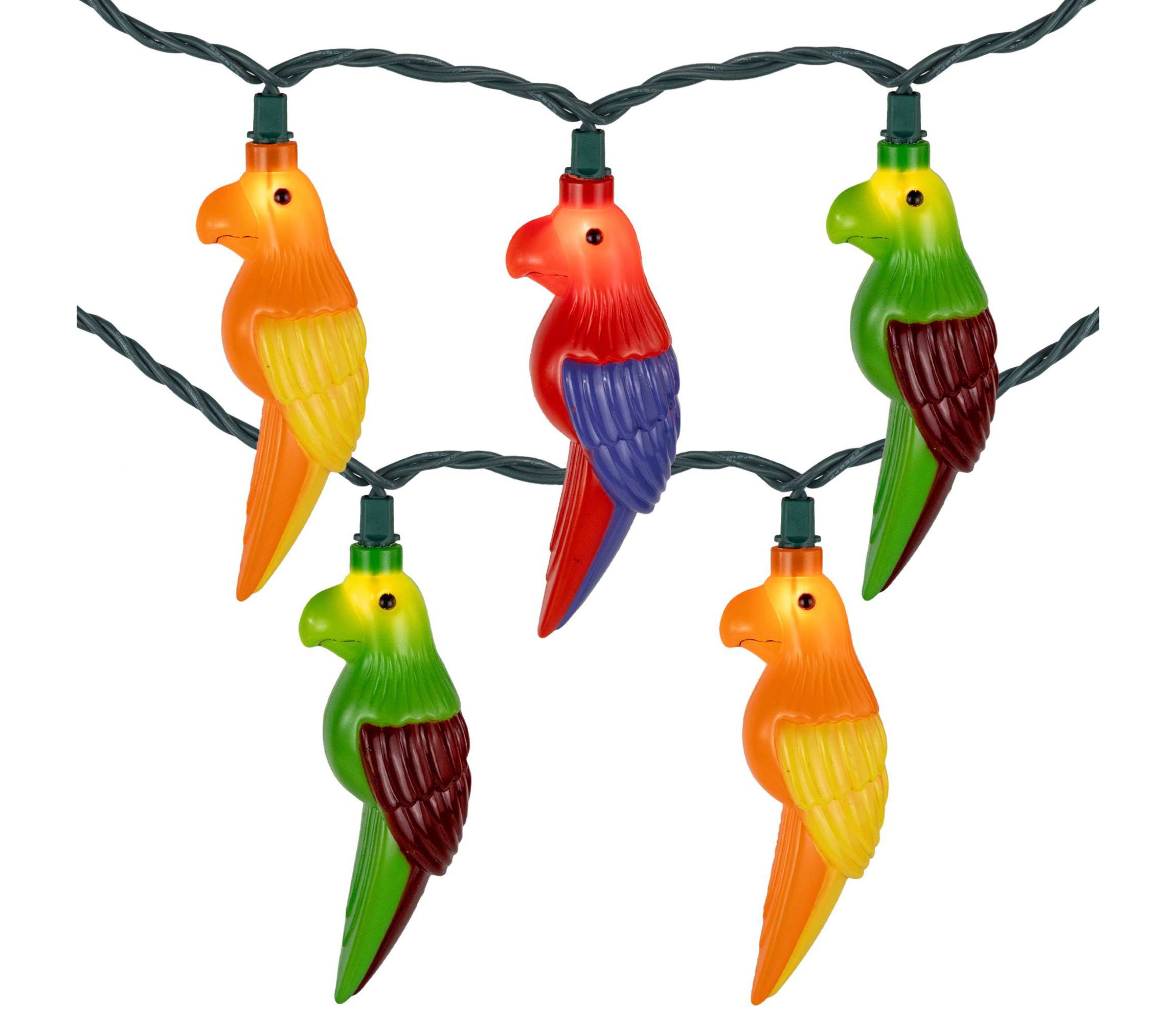 Parrot Patio Light Set - 6 Green Wire - 10ct