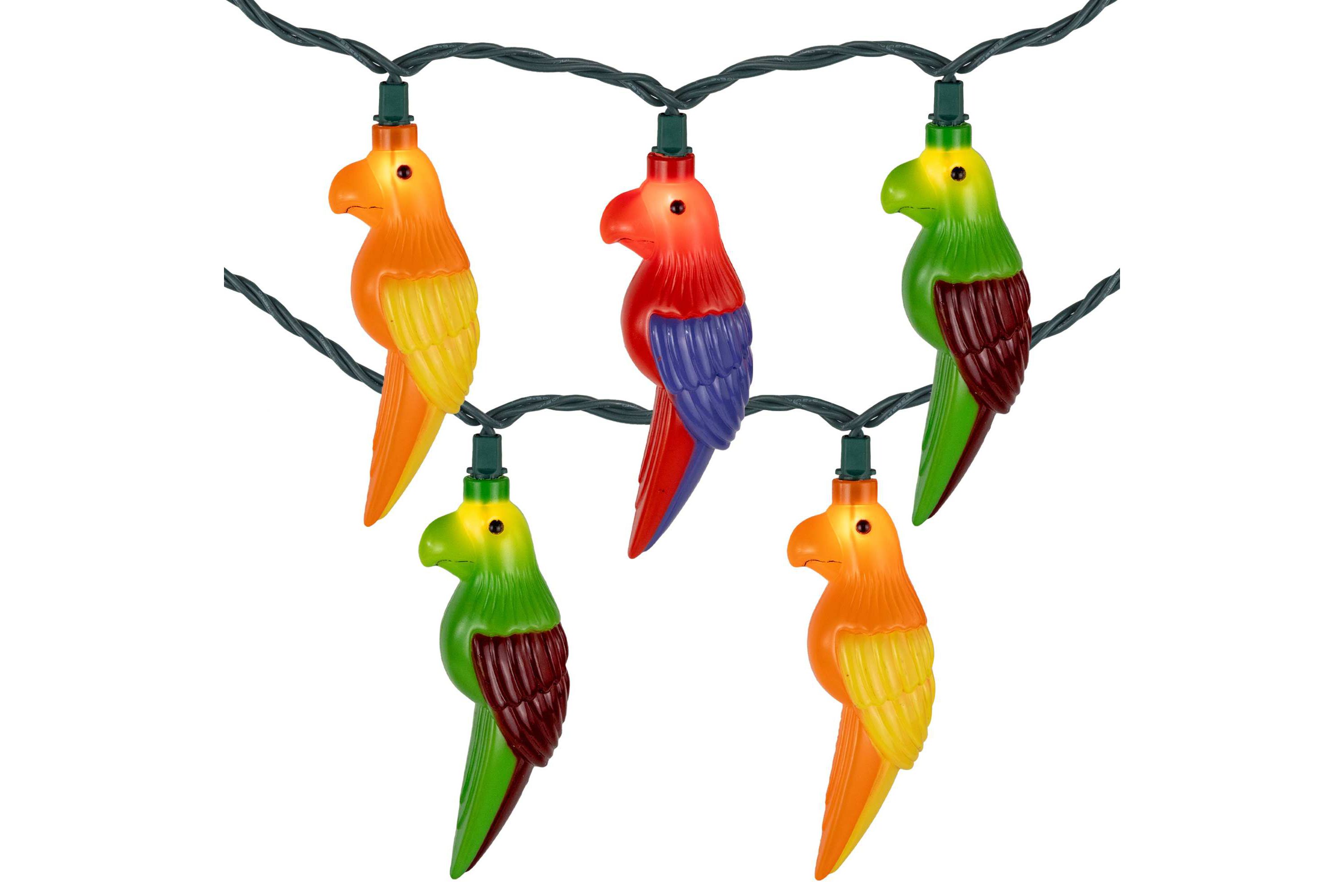 Parrot Patio Light Set - 6 Green Wire - 10ct