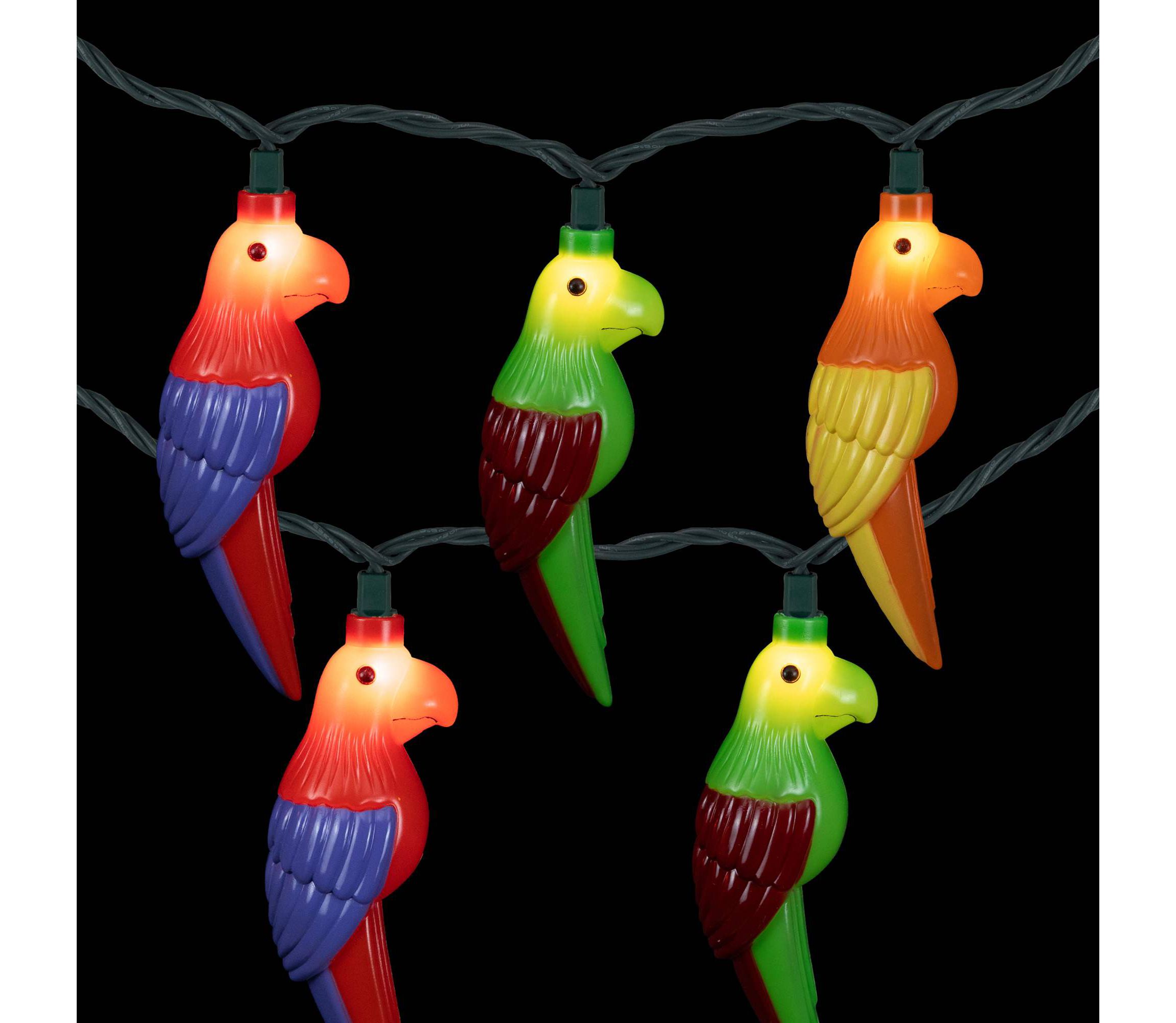 Parrot Patio Light Set - 6 Green Wire - 10ct