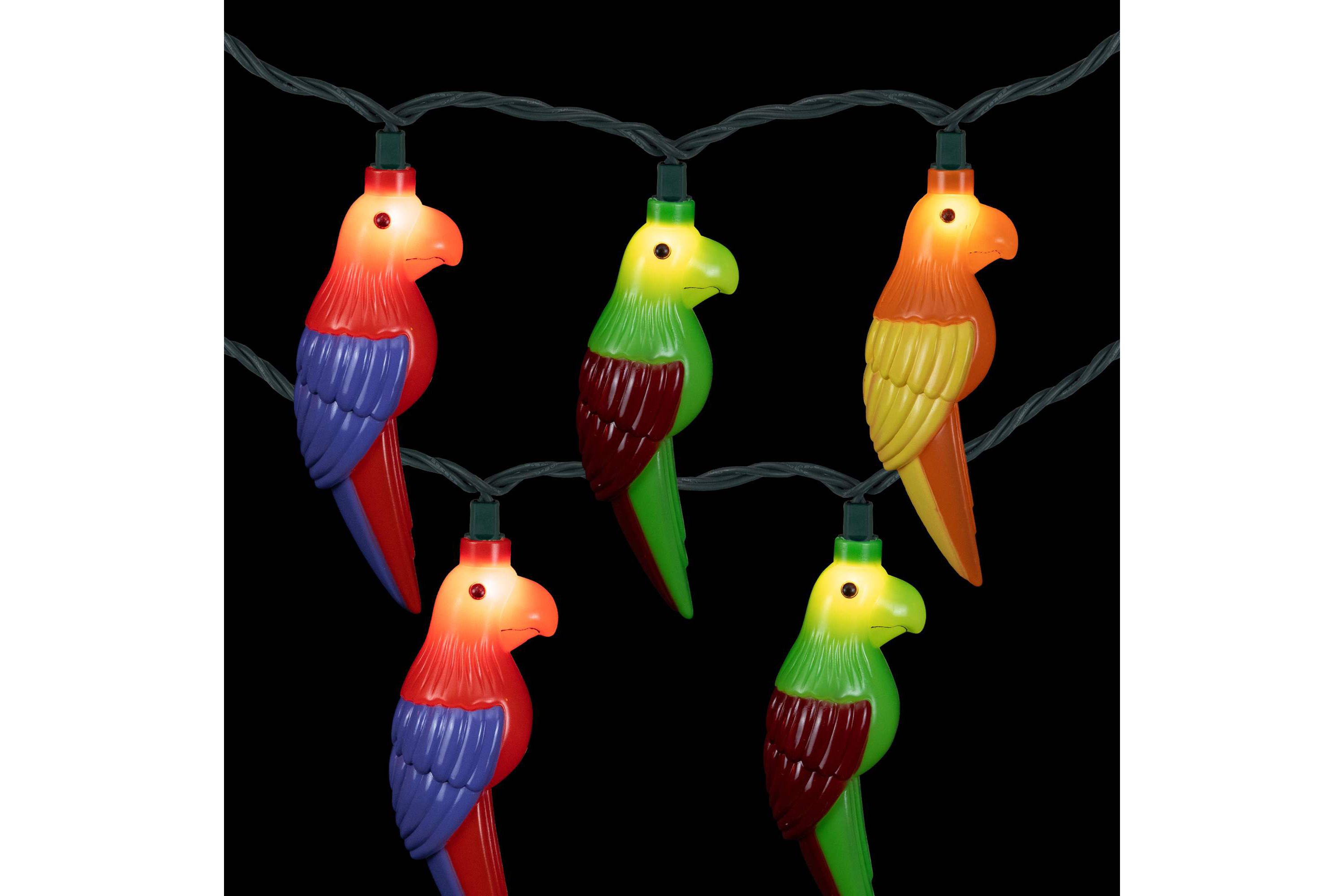 Parrot Patio Light Set - 6 Green Wire - 10ct