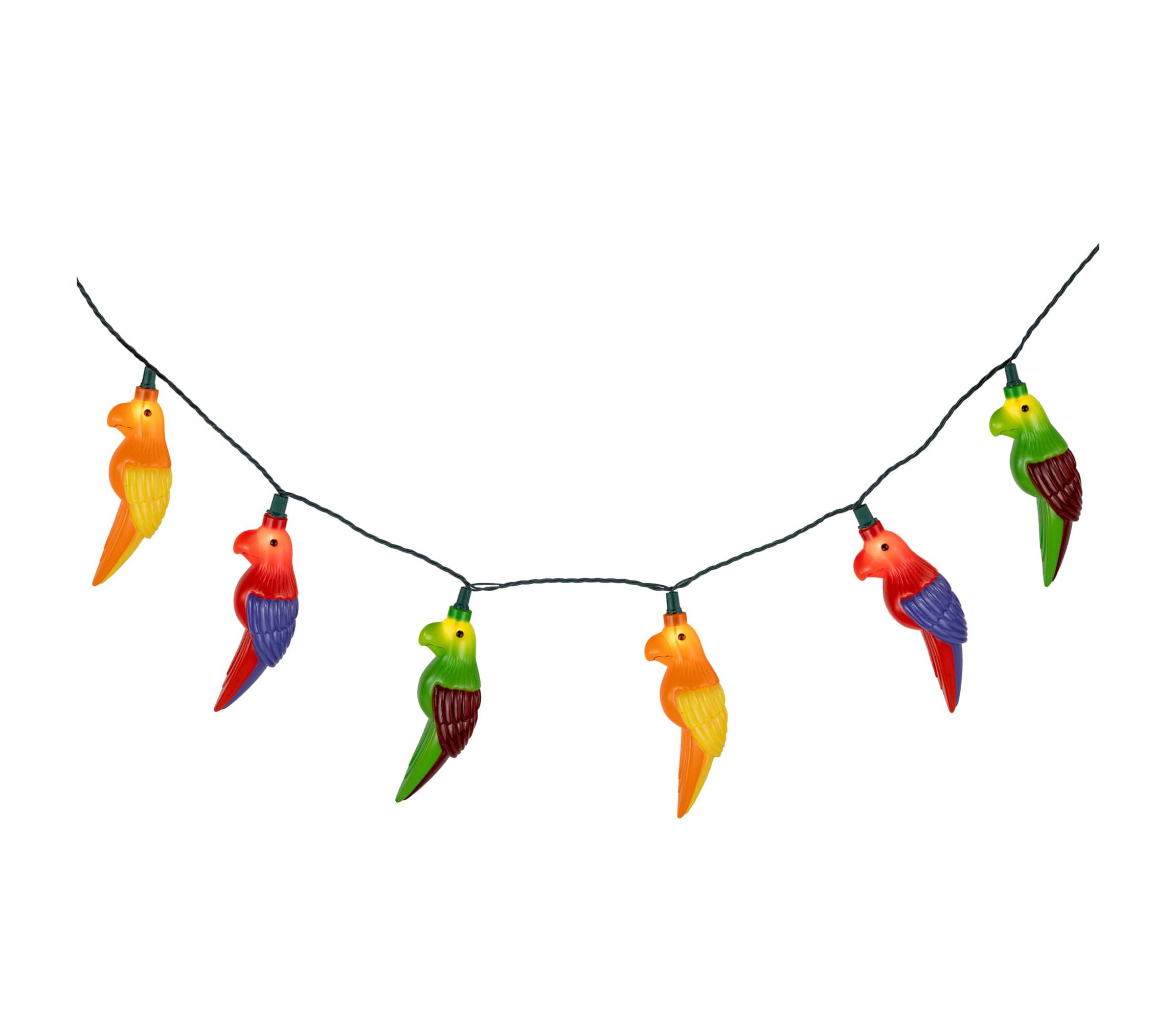 Parrot Patio Light Set - 6 Green Wire - 10ct