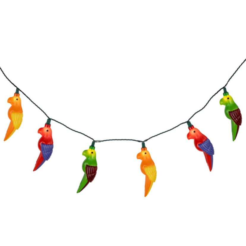 Parrot Patio Light Set - 6 Green Wire - 10ct