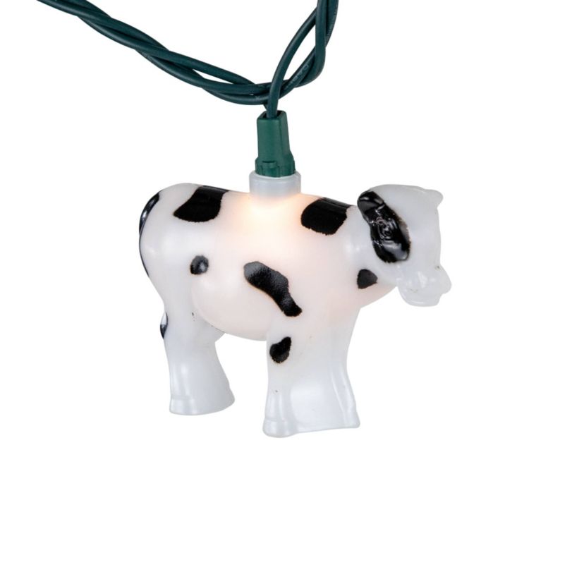 Cow Indoor Outdoor Patio Light Set - 6 - Green Wire - 10ct