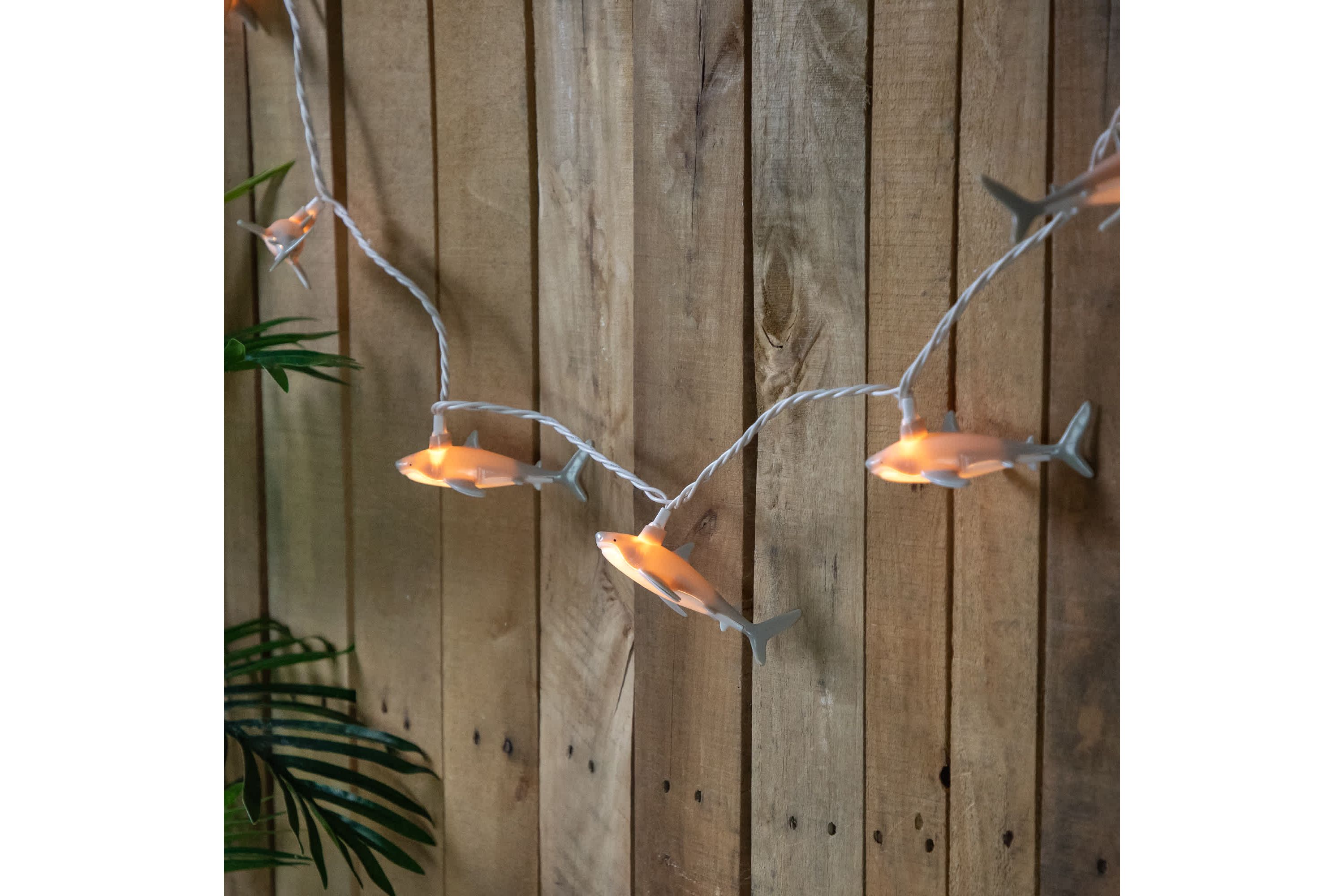 Shark Indoor Outdoor Patio Light Set - 6  - White Wire - 10ct