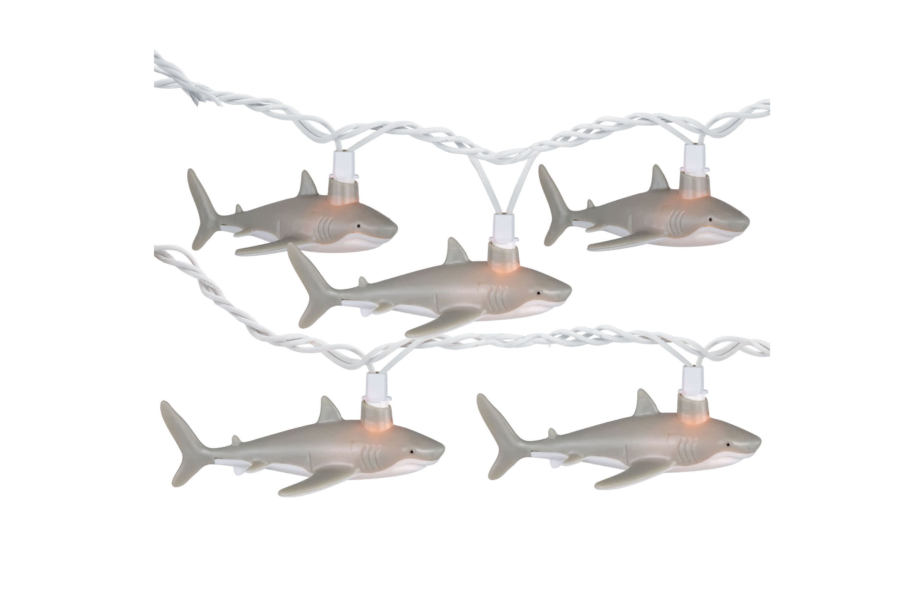 Shark Indoor Outdoor Patio Light Set - 6  - White Wire - 10ct