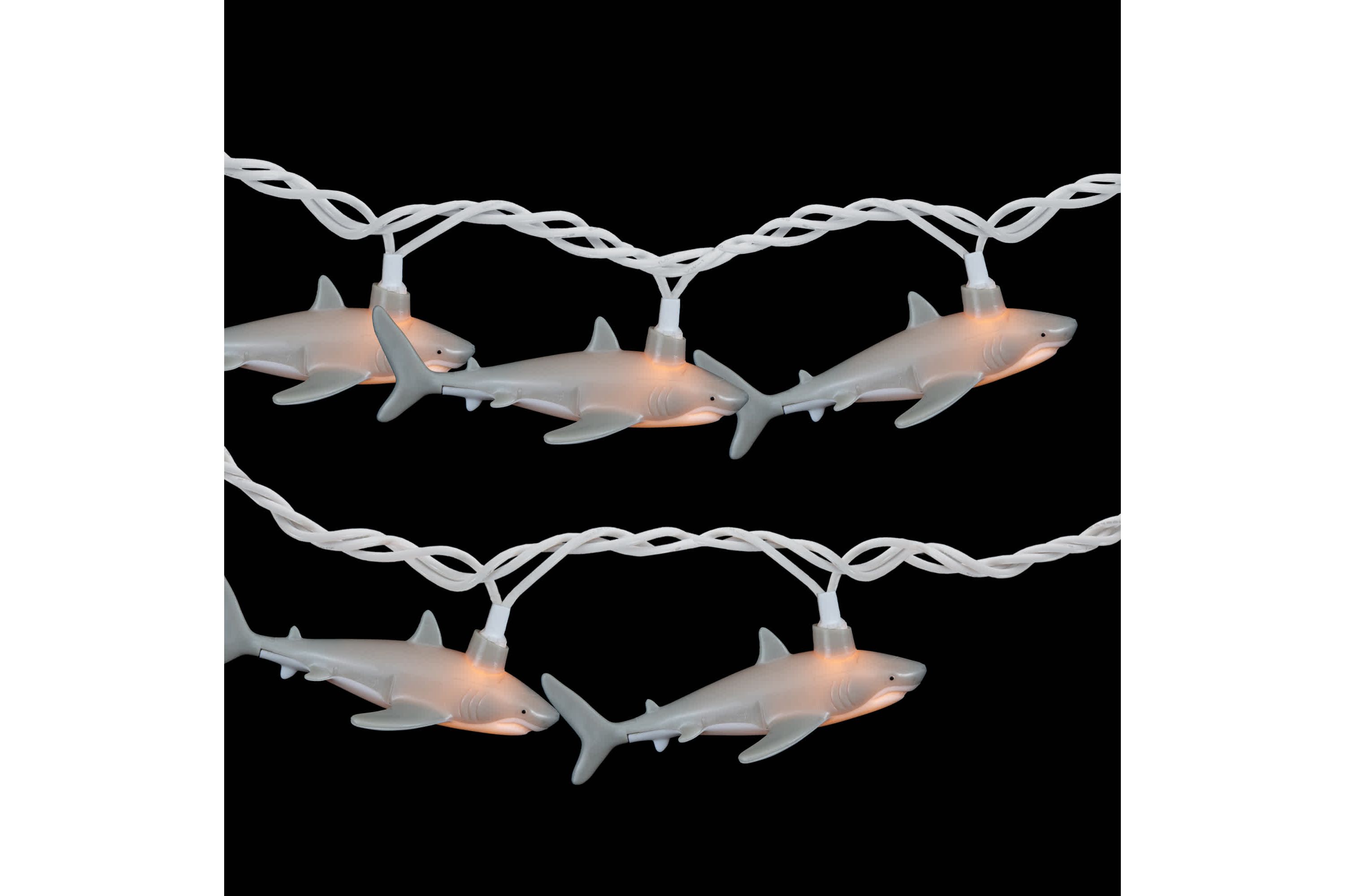 Shark Indoor Outdoor Patio Light Set - 6  - White Wire - 10ct