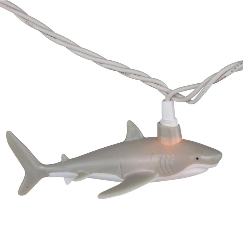 Shark Indoor Outdoor Patio Light Set - 6  - White Wire - 10ct