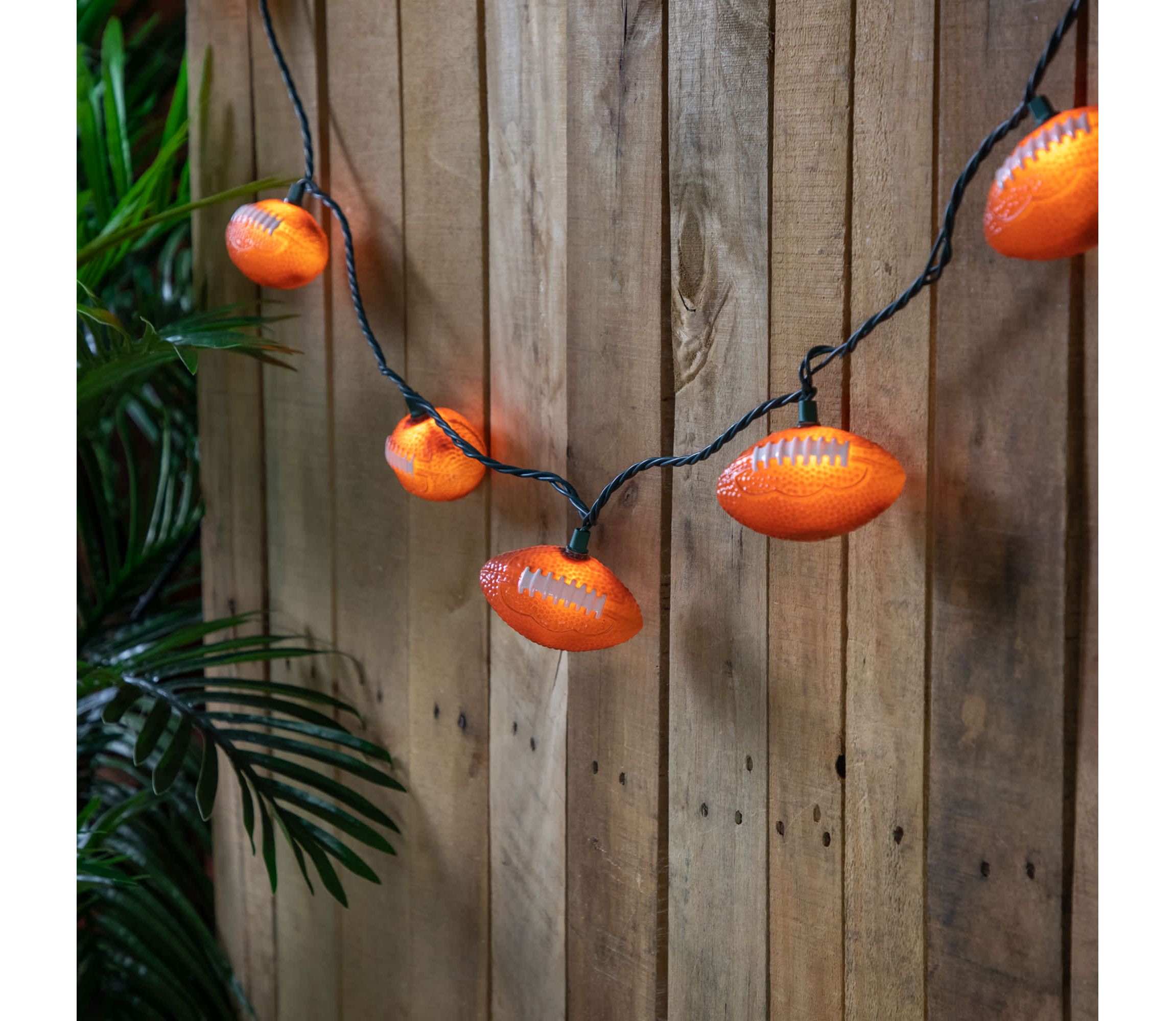 Football Indoor Outdoor Patio Light Set - 6  - Green Wire - 10ct