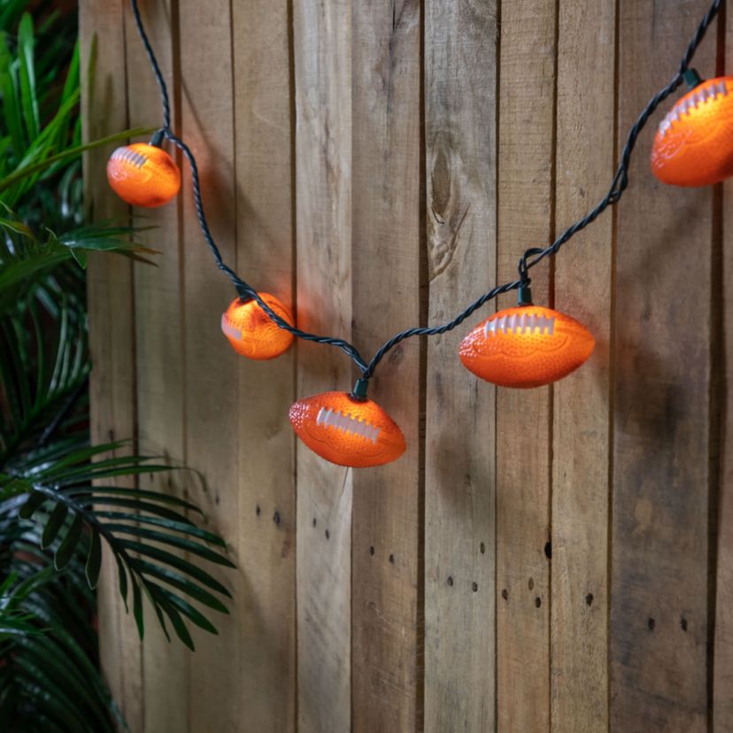 Football Indoor Outdoor Patio Light Set - 6  - Green Wire - 10ct