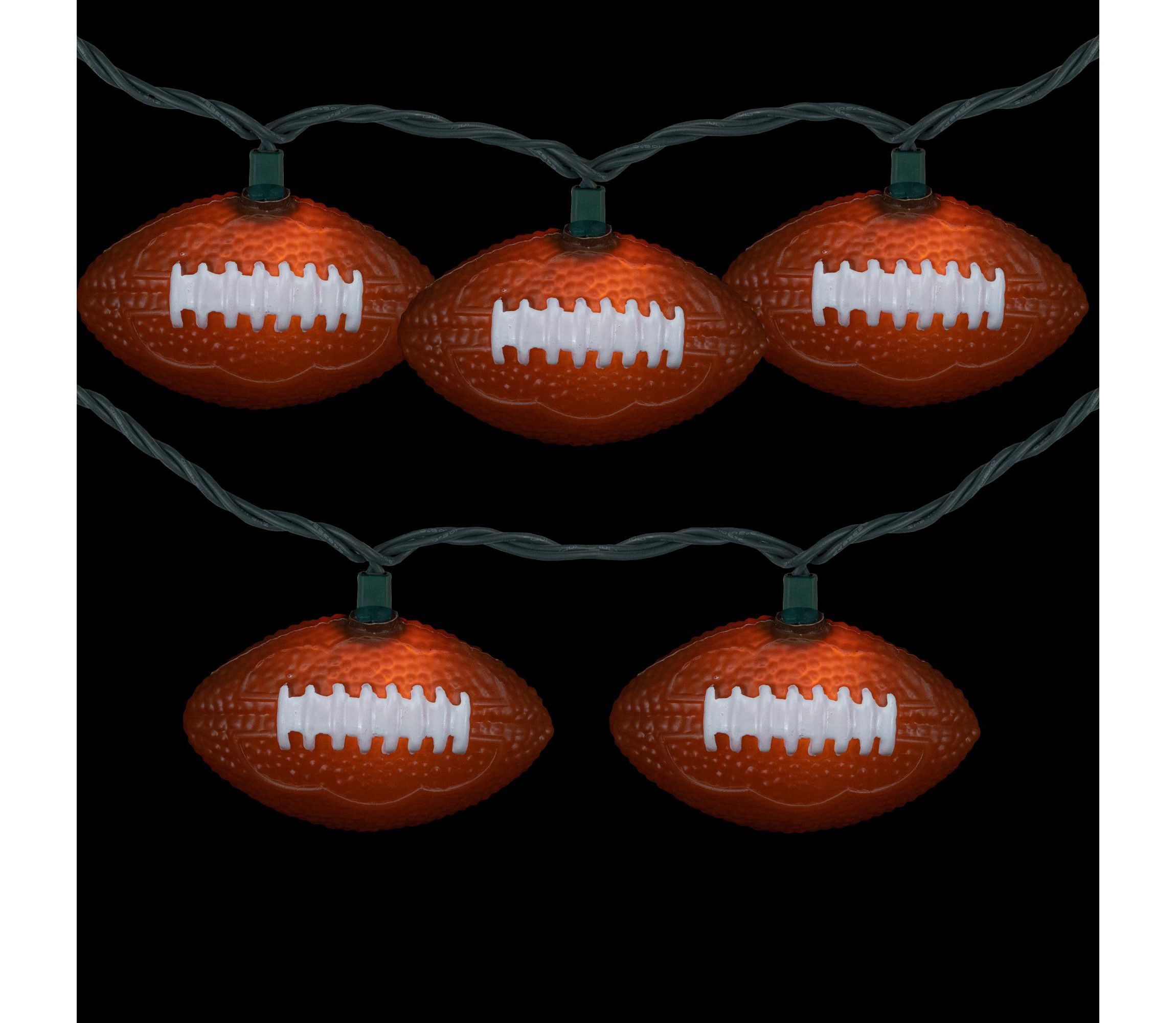 Football Indoor Outdoor Patio Light Set - 6  - Green Wire - 10ct