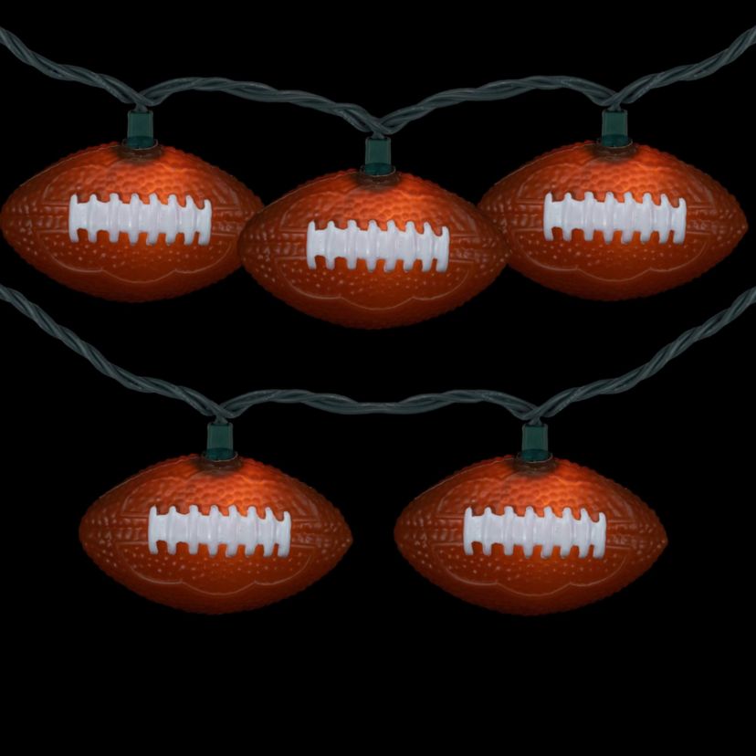 Football Indoor Outdoor Patio Light Set - 6  - Green Wire - 10ct