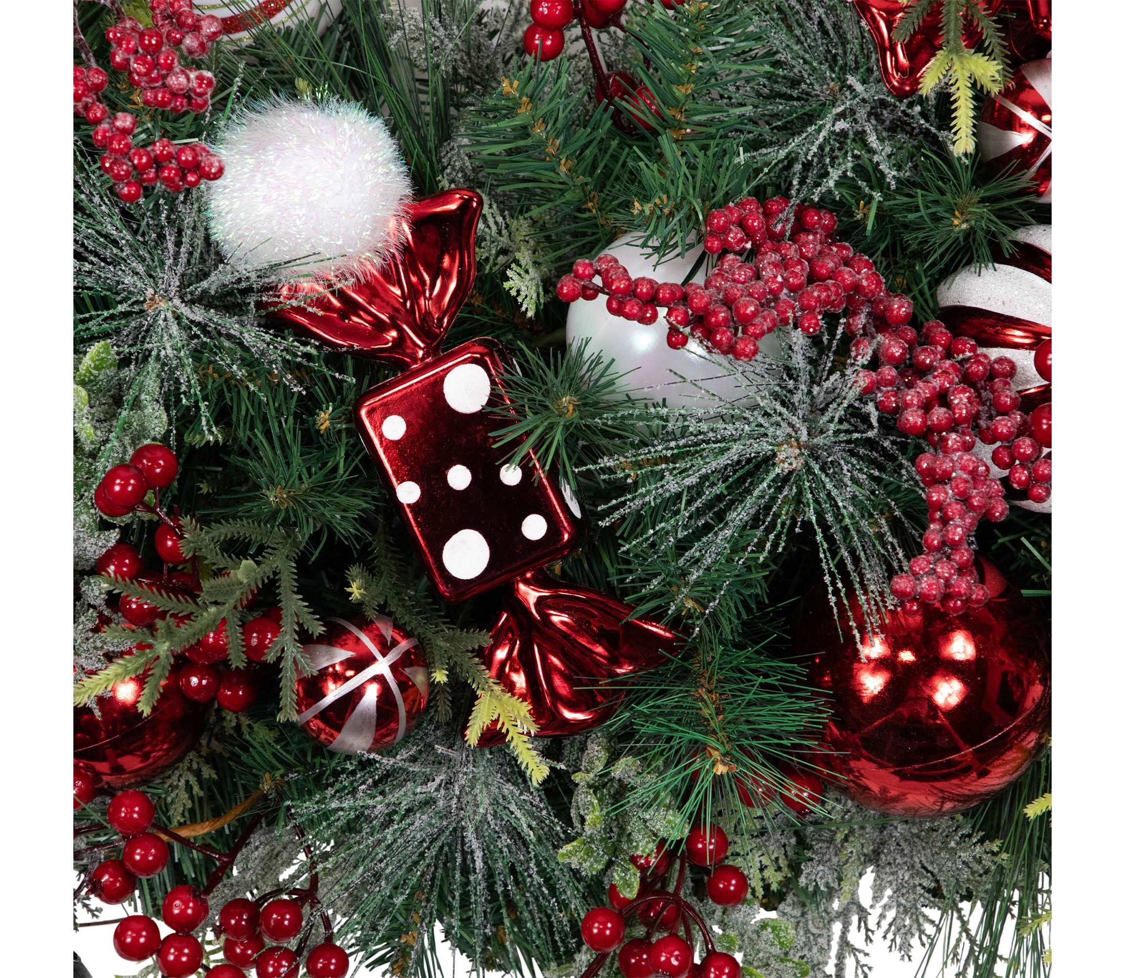 Peppermint Candy Artificial Pine Christmas Wreath - 42" - Unlit