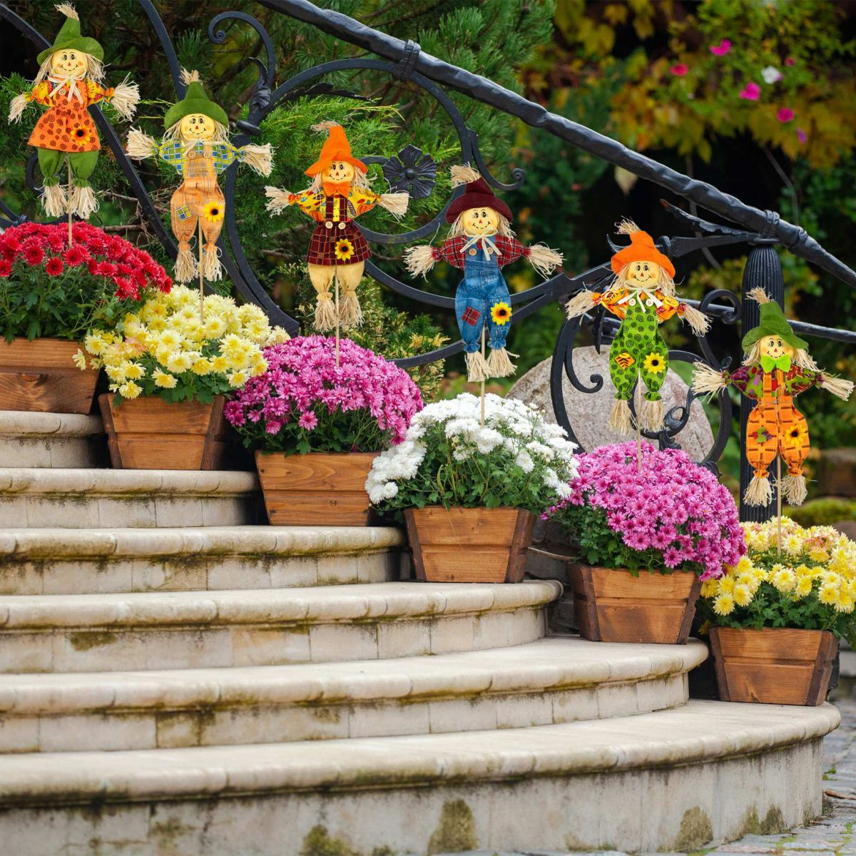 Scarecrow Fall Harvest Picks - 24" - Set of 6