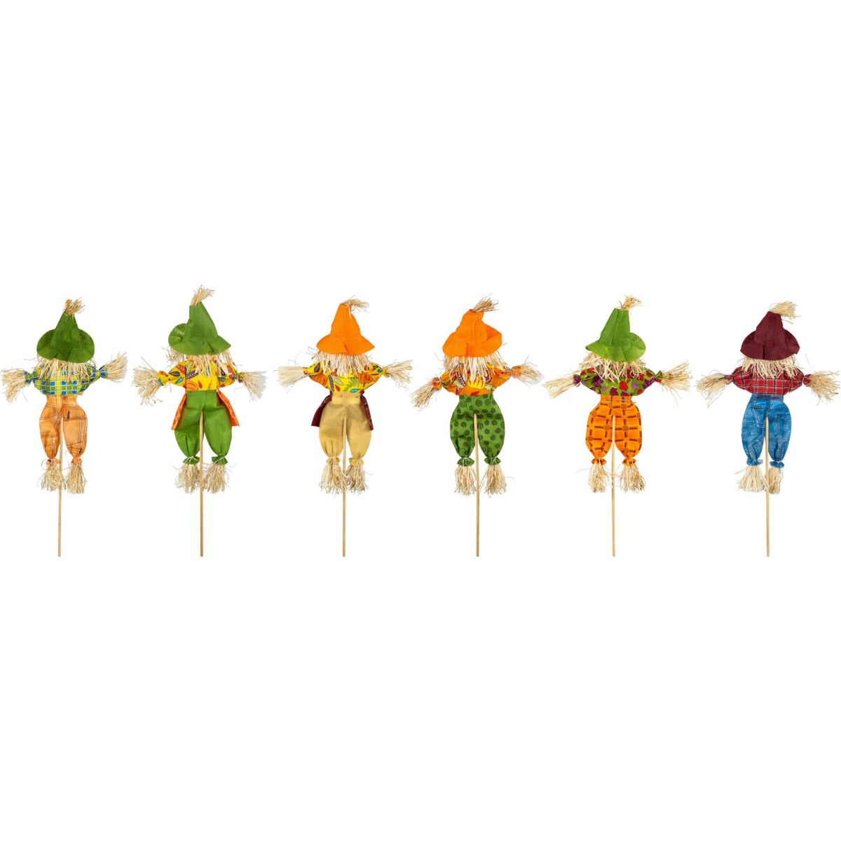Scarecrow Fall Harvest Picks - 24" - Set of 6