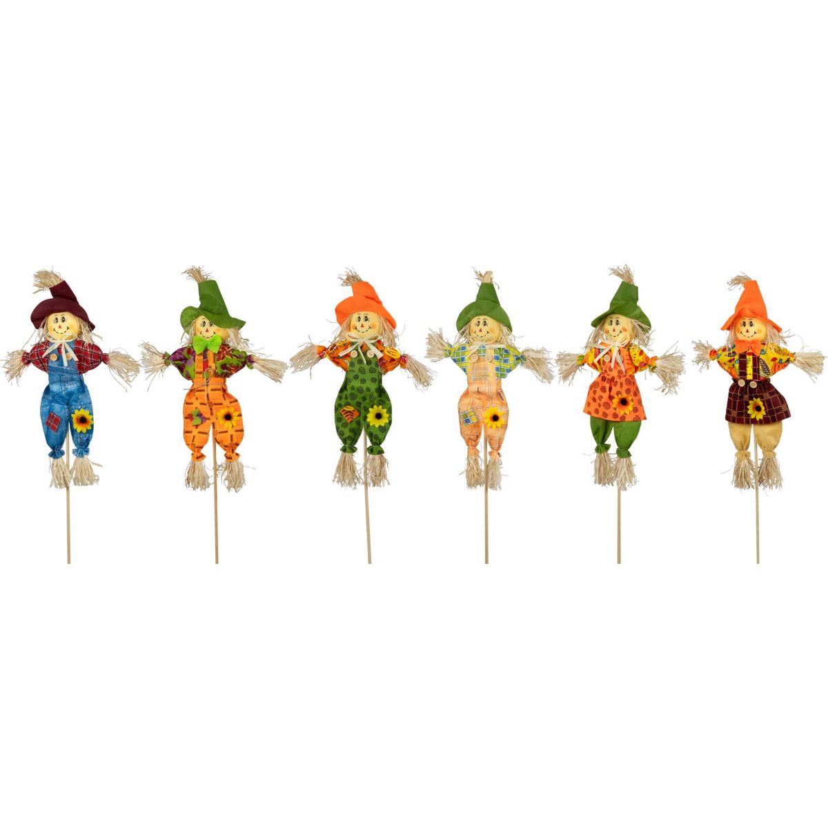 Scarecrow Fall Harvest Picks - 24" - Set of 6
