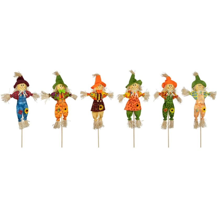 Scarecrow Fall Harvest Picks - 24" - Set of 6