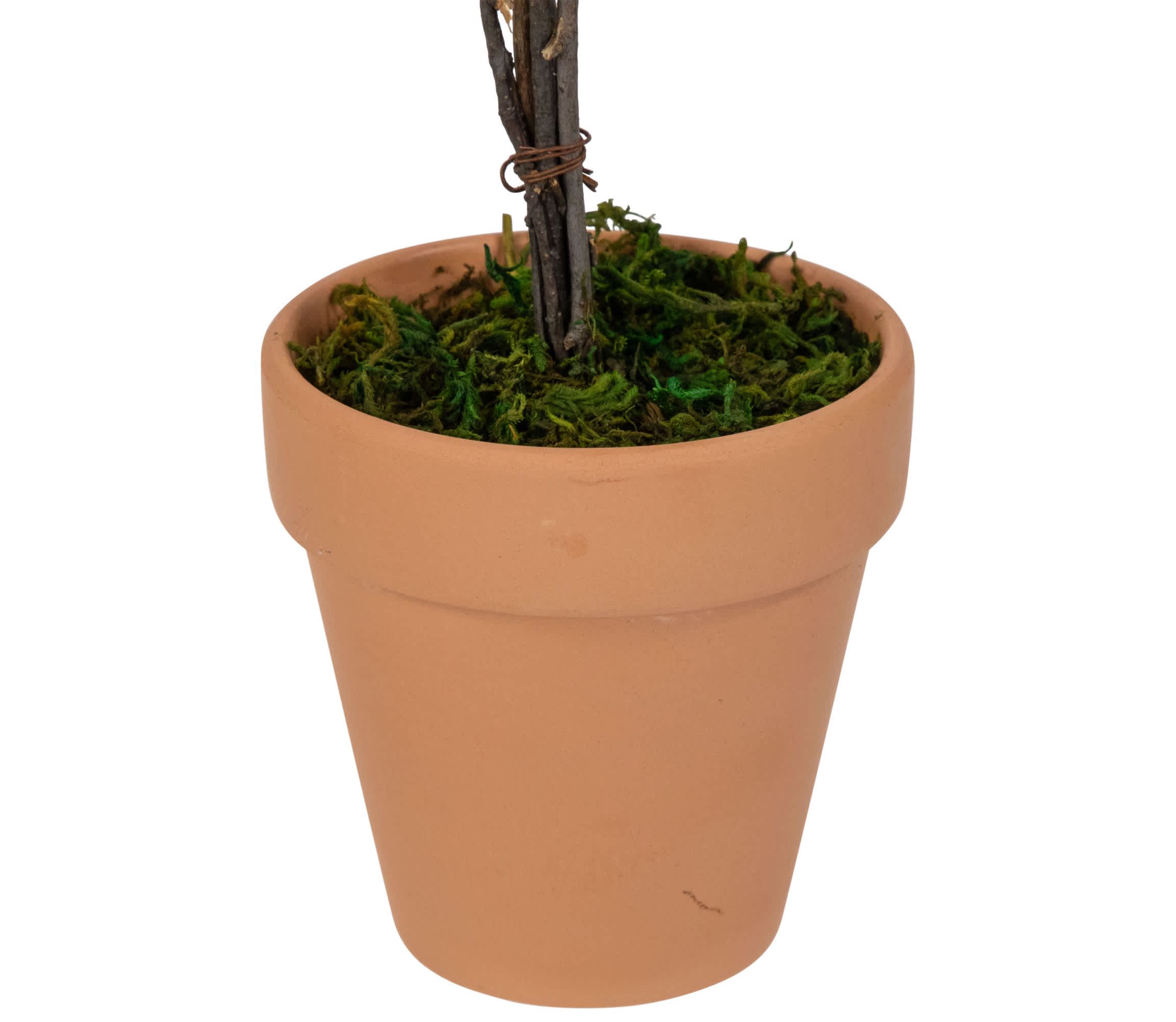 Wooden Mixed Floral Valentines Day Artificial Potted Topiary - 14" - Red