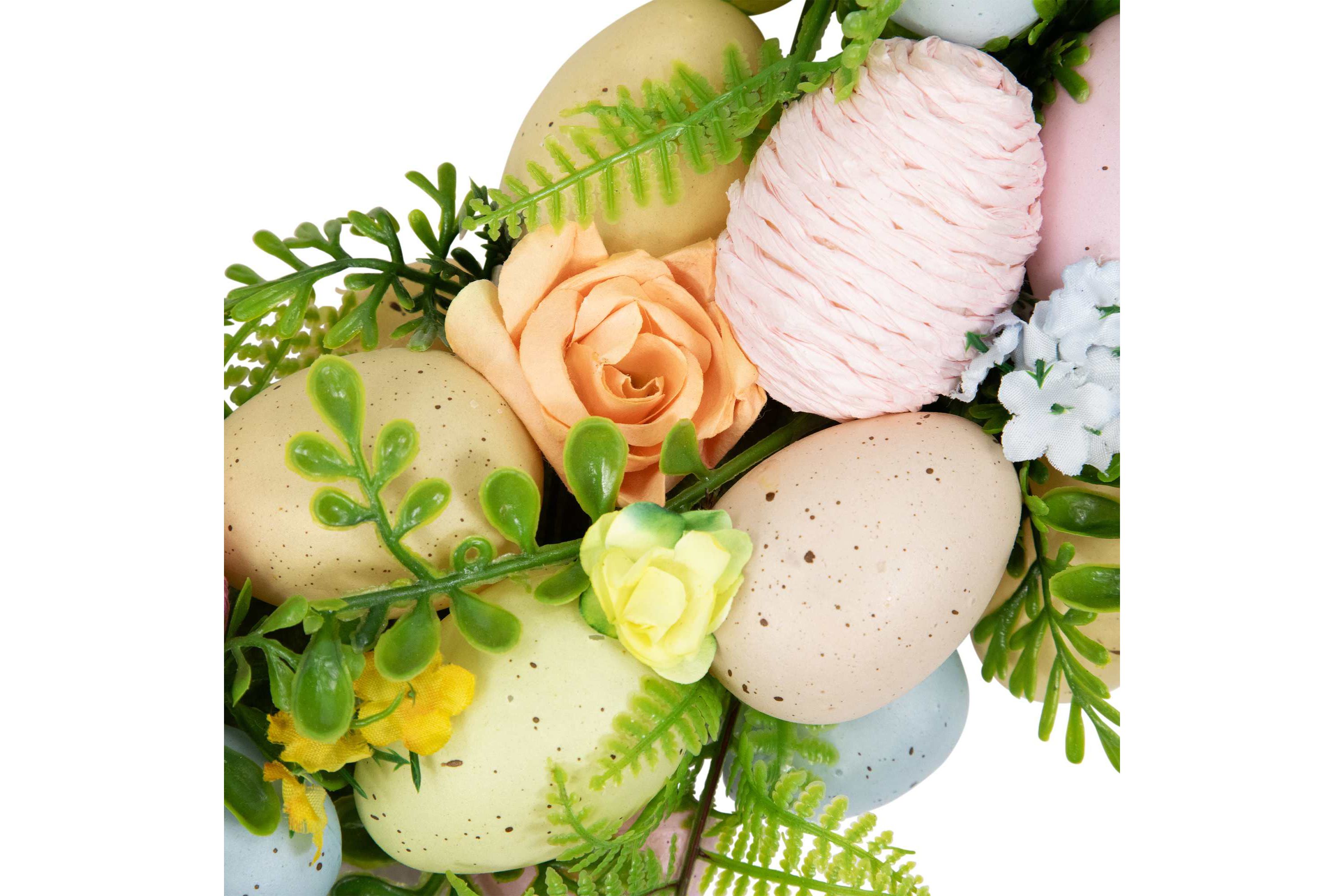 Artificial Floral Easter Egg Spring Wreath - 15"
