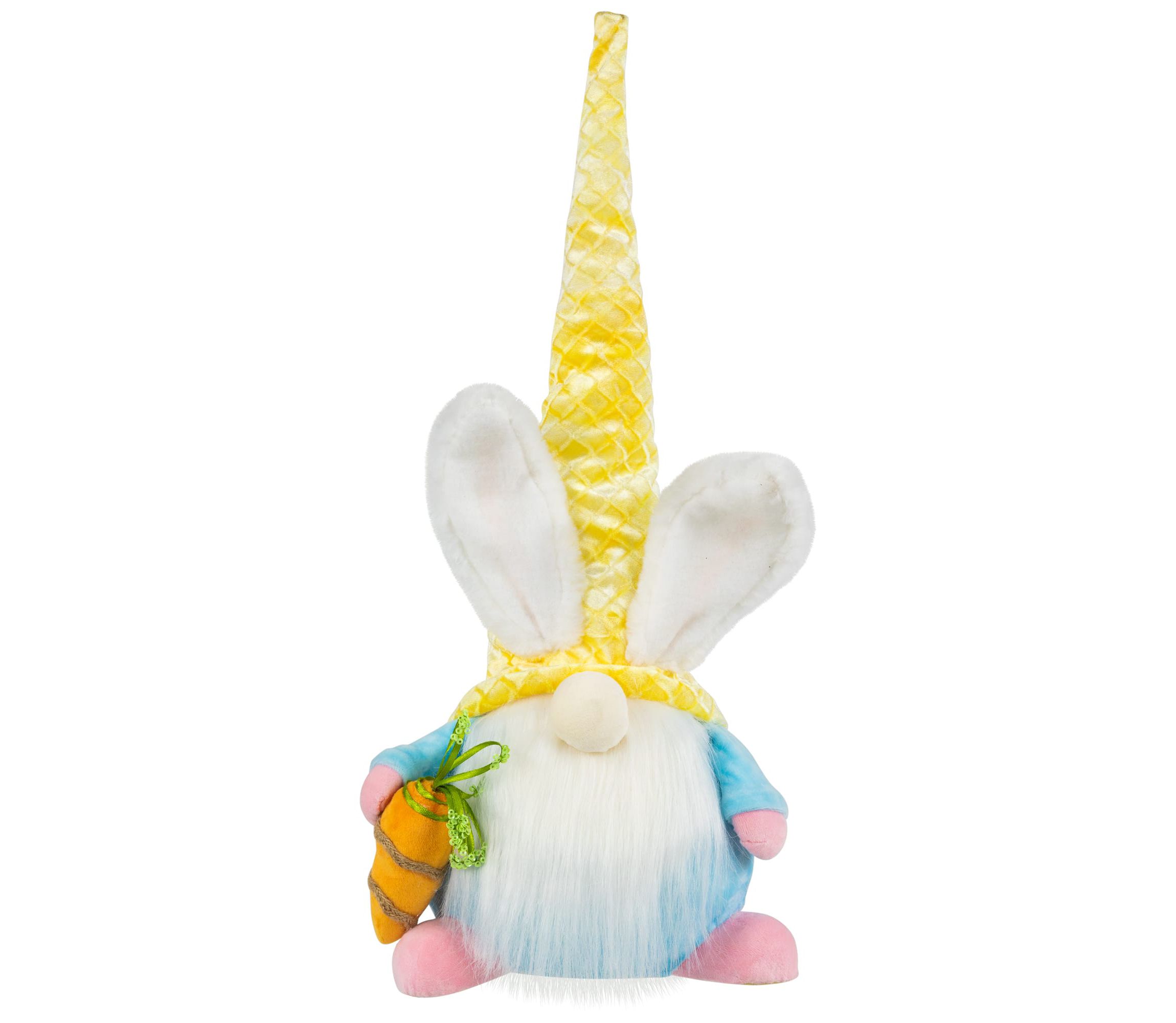 Gnome with Bunny Ears Easter Figure - 18.5" - Yellow and Blue