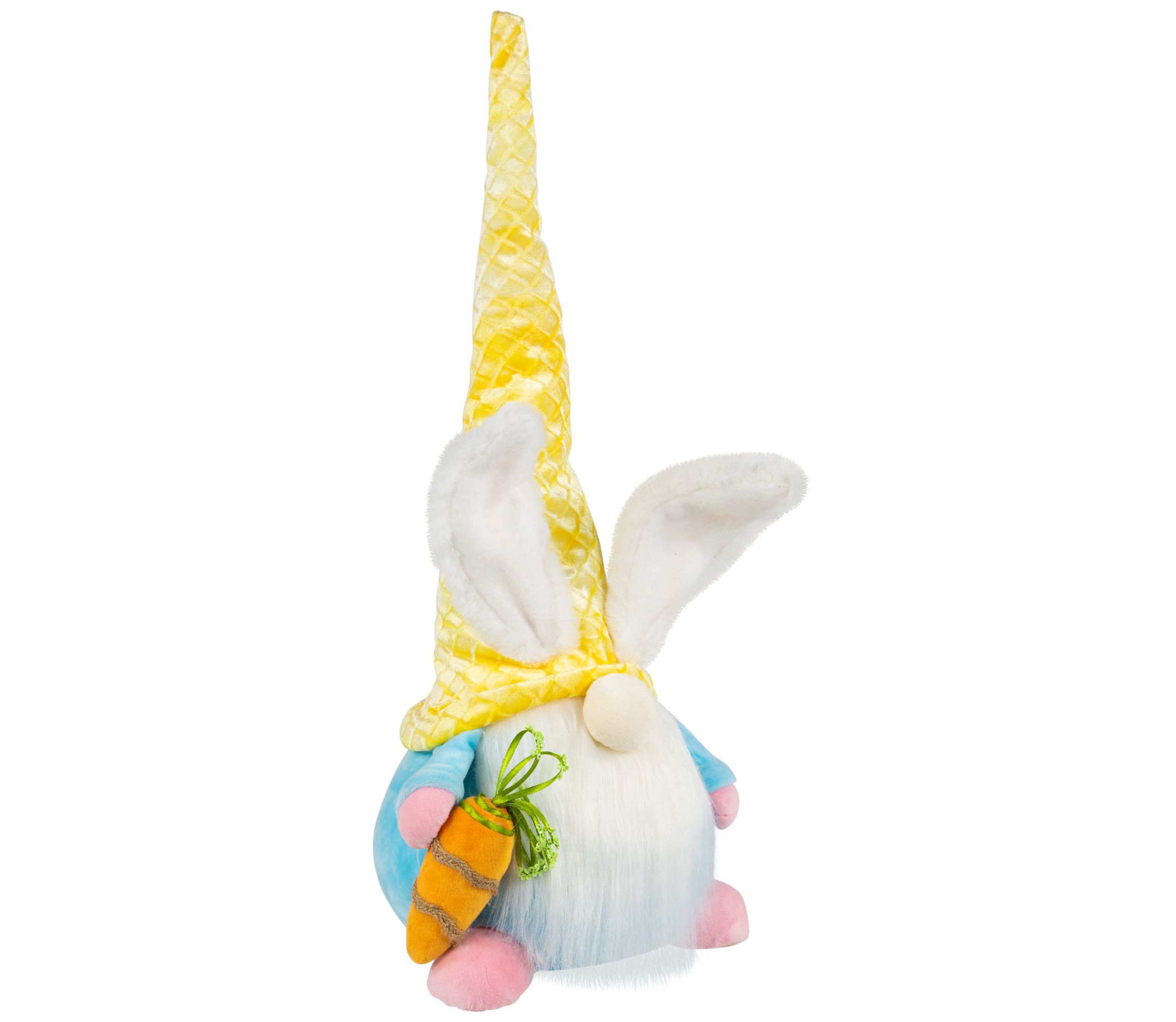 Gnome with Bunny Ears Easter Figure - 18.5" - Yellow and Blue