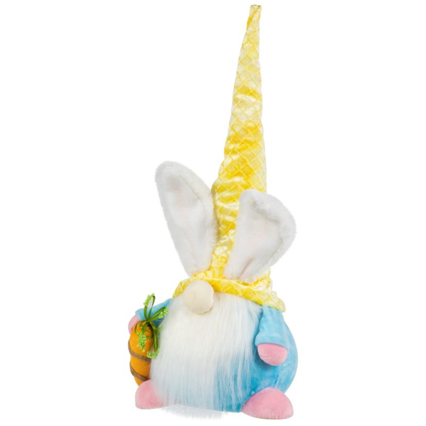 Gnome with Bunny Ears Easter Figure - 18.5" - Yellow and Blue