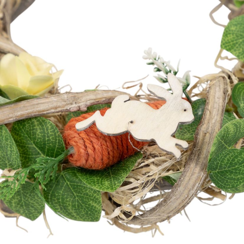 Mixed Floral and Carrots Artificial Easter Wreath - 11.5"