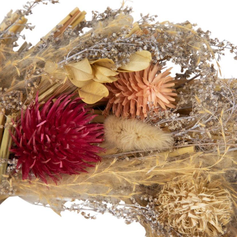 Pampas Grass and Dried Floral Spring Wreath - 11"