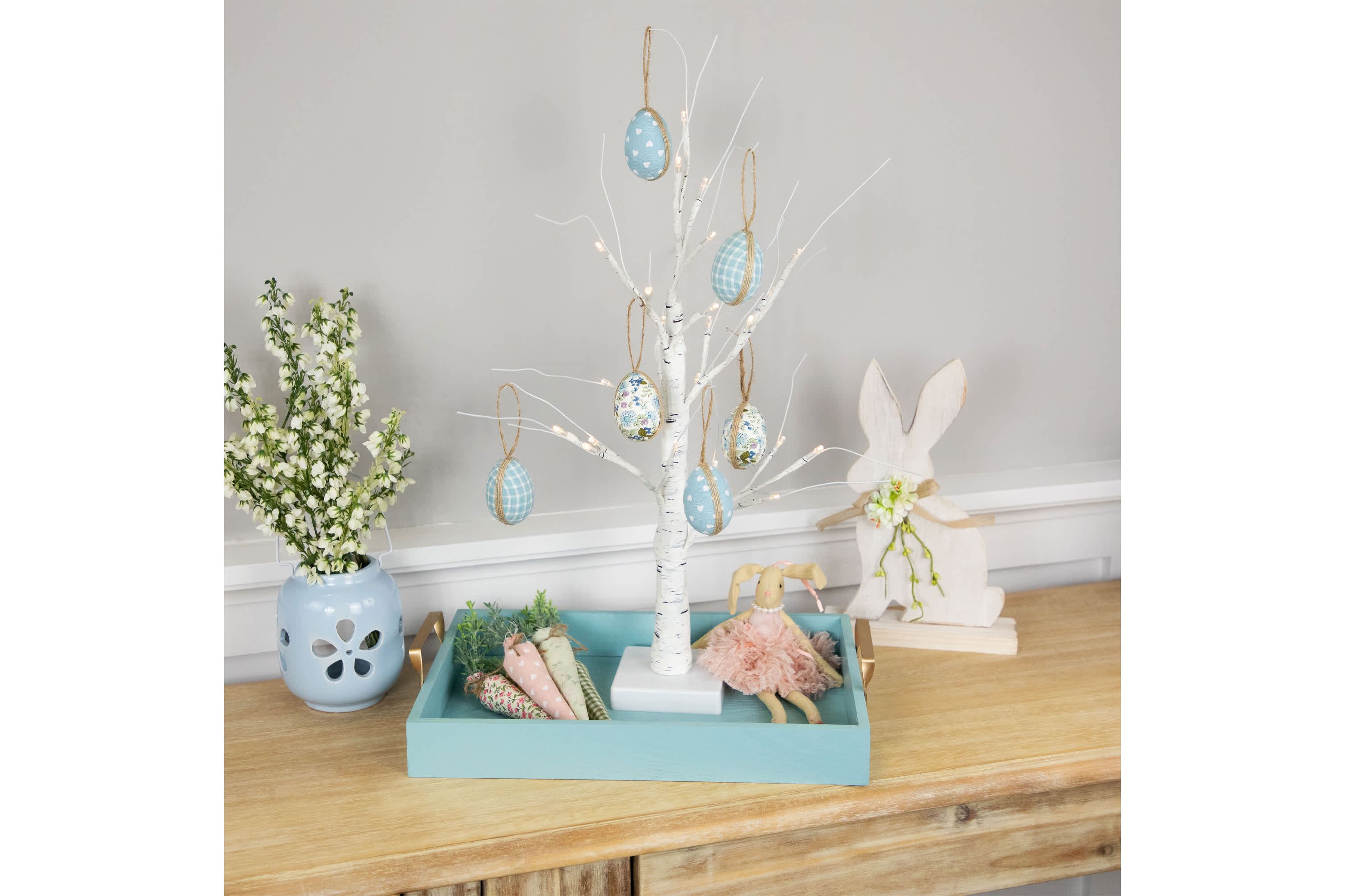 Easter Egg Ornament Decorations - 5.75" - Blue - Set of 6