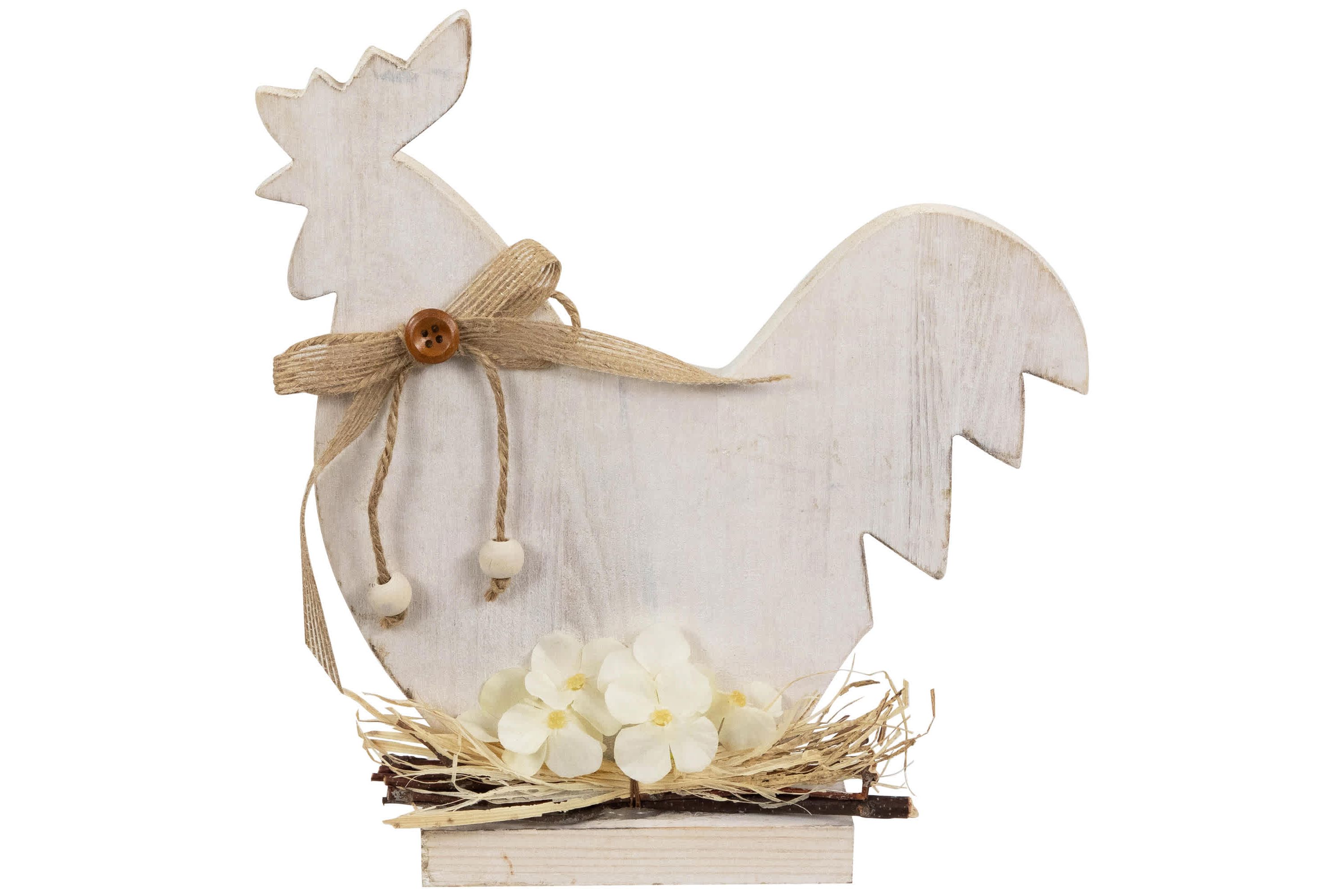 Distressed Rooster Silhouette Spring Decoration - 9.5"