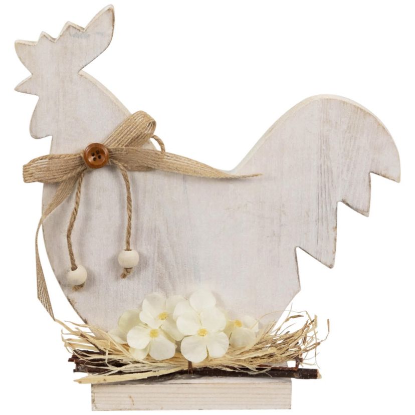 Distressed Rooster Silhouette Spring Decoration - 9.5"