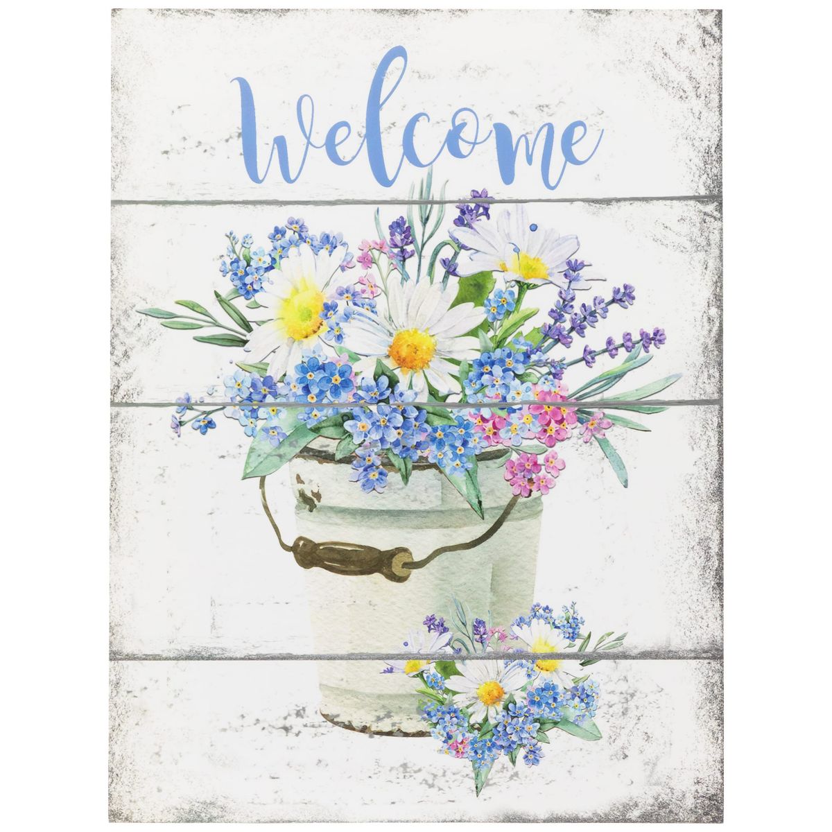 16" Spring Floral "Welcome" Wall Sign