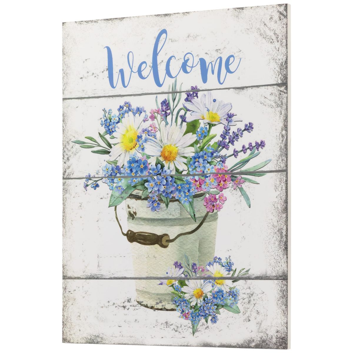 16" Spring Floral "Welcome" Wall Sign