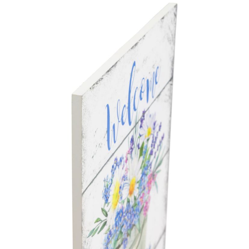 16" Spring Floral "Welcome" Wall Sign