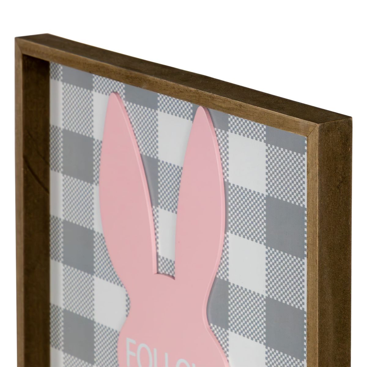 15.75" Framed "Follow the Bunny Hes Got Candy" Easter Wall Sign