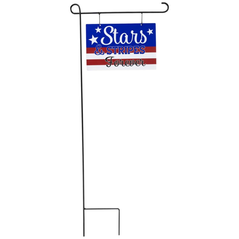 39.25" Stars and Stripes Forever Americana Outdoor Metal Yard Sign