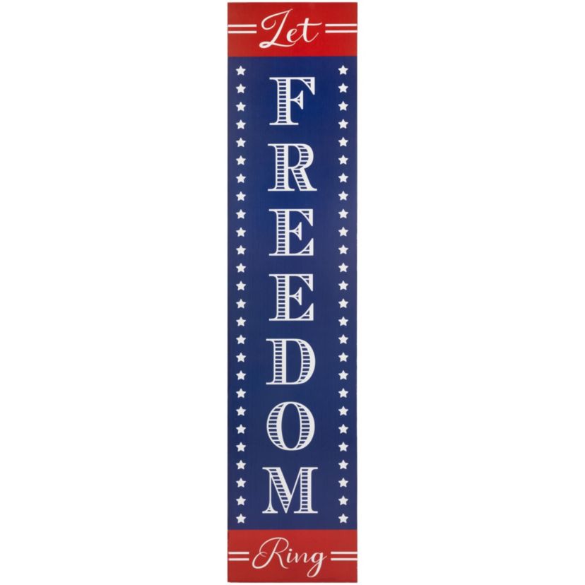 Patriotic "Let Freedom Ring" Wooden Porch Board Sign Decoration - 36"
