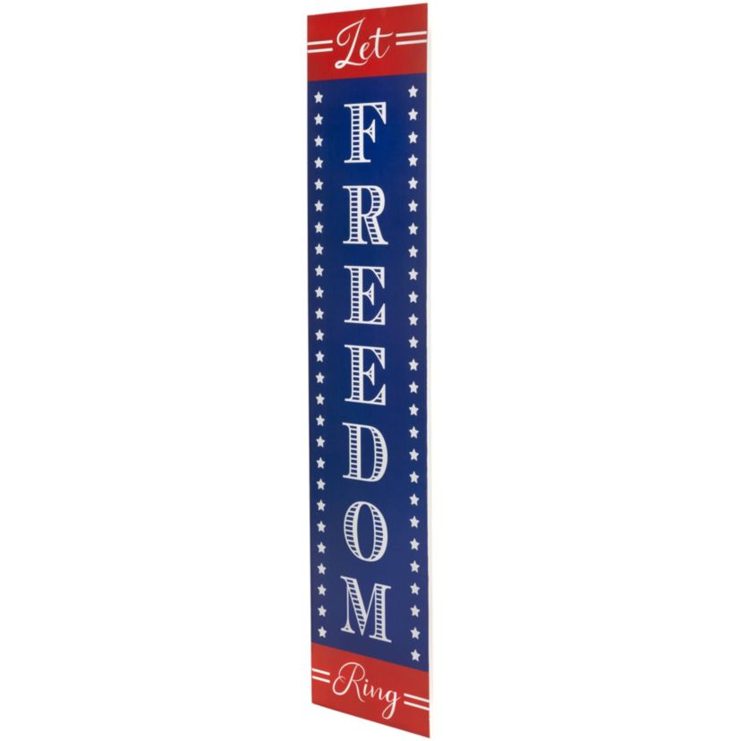 Patriotic "Let Freedom Ring" Wooden Porch Board Sign Decoration - 36"