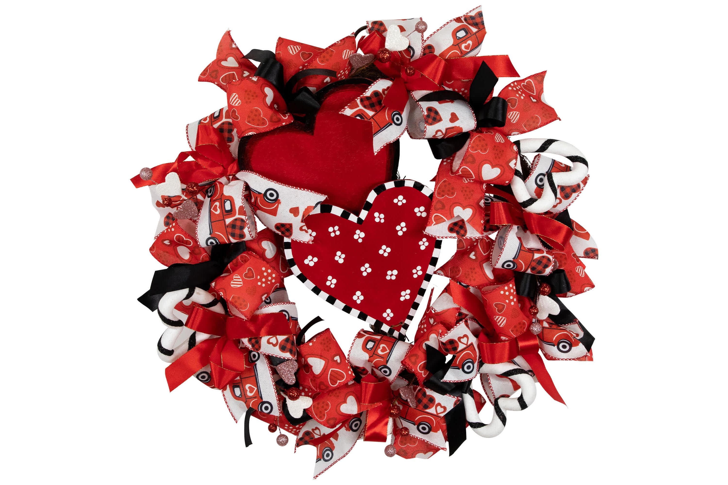 Ribbon and Twig Valentines Day Wreath - 17"