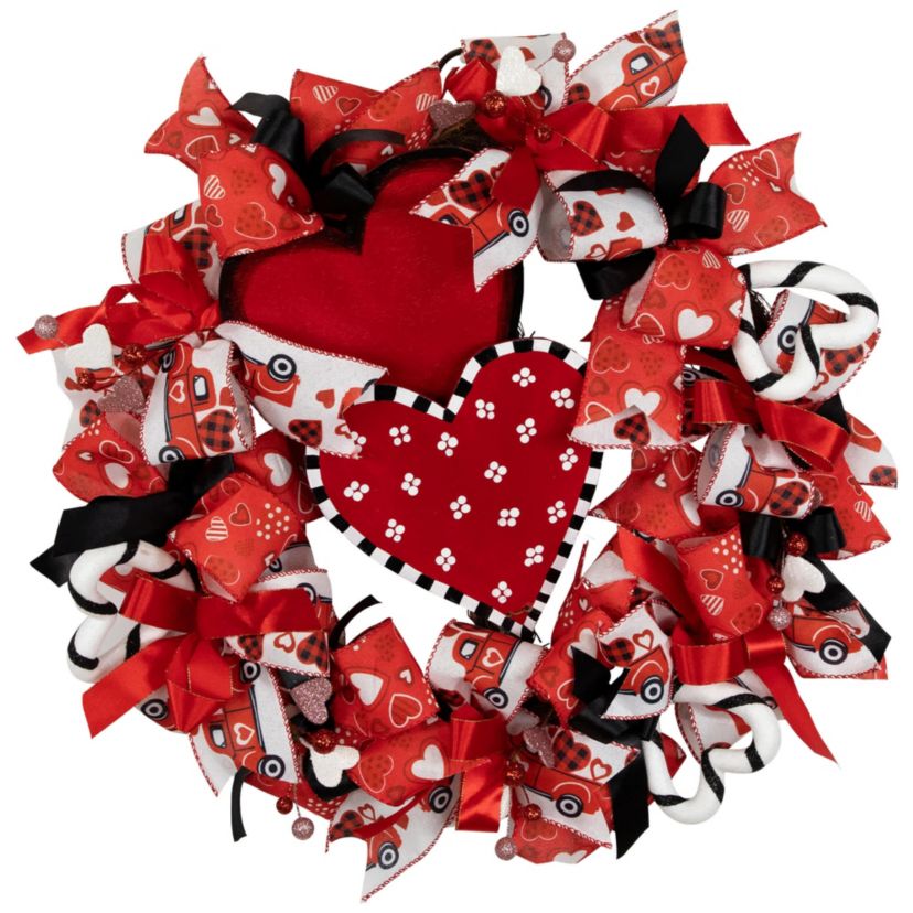Ribbon and Twig Valentines Day Wreath - 17"
