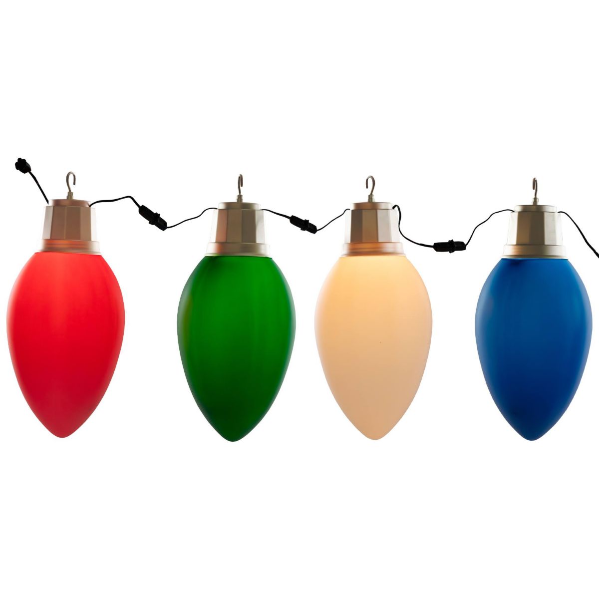 Set of 4 Lighted Blow Mold C7 Bulbs Christmas Decorations 20"